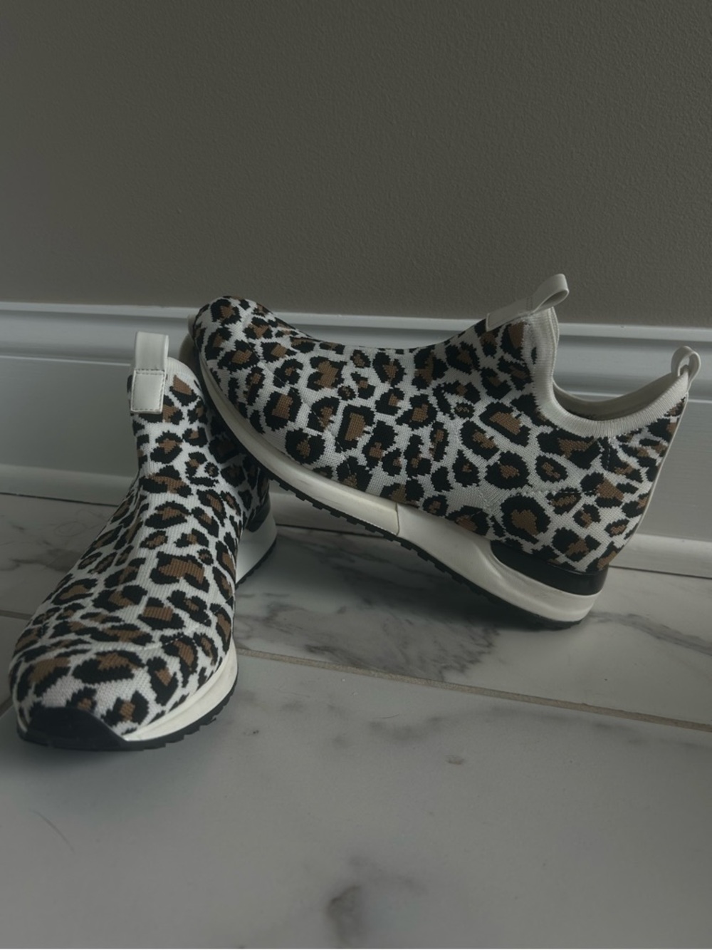 J Slides Urban Sport knit  Leopard  Slip-On Sneakers